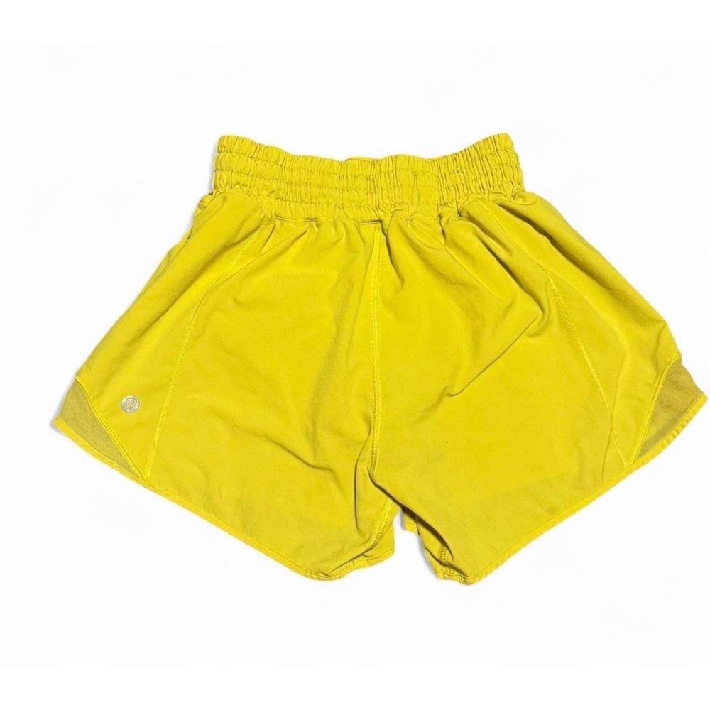 Lululemon Hotty Hot Shorts Size 2 Yellow Low Rise Running Athletic Lined